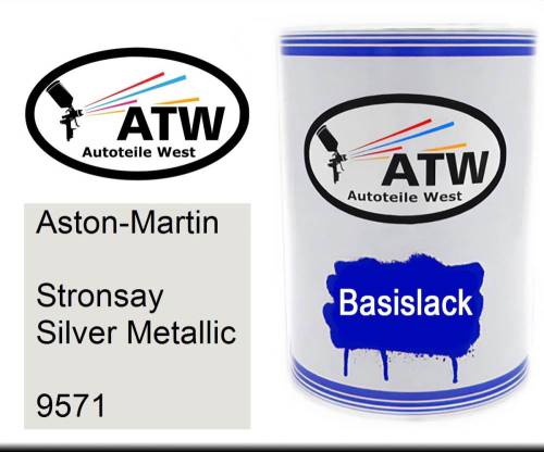 Aston-Martin, Stronsay Silver Metallic, 9571: 500ml Lackdose, von ATW Autoteile West.